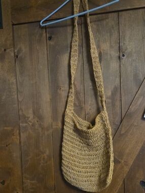 Woven Straw Crossbody Bag - Natural Tan